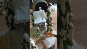 DIY | Зимняя миниатюра в шаре .Эффект  лунного света и звездого неба в темноте.  Снегири из ваты!