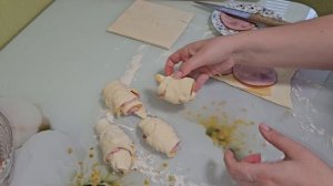 Круассаны с сыром и ветчиной