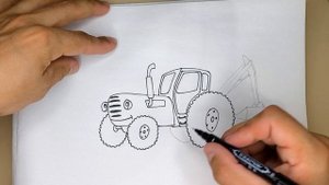 синий трактор