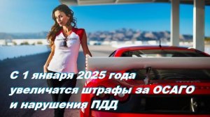 С 1 января 2025 года увеличатся штрафы за ОСАГО и нарушения ПДД