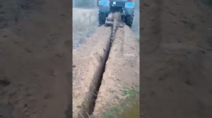 Копка траншеи под газ, воду