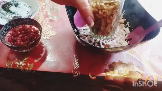 #Լոբով աղցան# նռան հատիկներով ընկույզով իդեալական համ👍 և վիտամինների ռումբ| салат