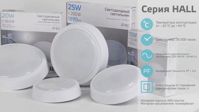 Светильники светодиодные Gauss серии HALL смотреть онлайн