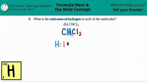 3.2b | What is the total mass of hydrogen in each of the molecules? CHCl3