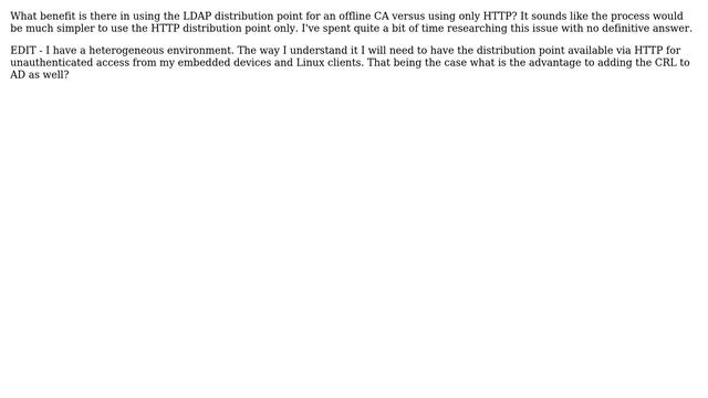 DevOps & SysAdmins: Offline root CA - LDAP distribution point