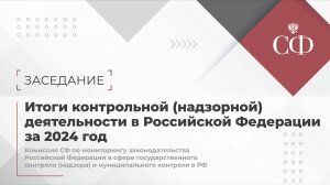 Итоги контрольной (надзорной) деятельности в Российской Федерации за 2024 год