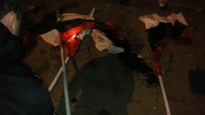 Осквернение флага России в Одессе 2 мая проукраински настроенными фанатами