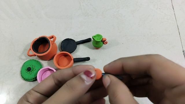 How to make a Miniature Doll Kitchen Set | Easy polymer clay tutorial mini kitchen set