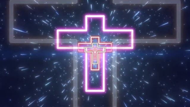 Ash Wednesday, The Cross animated neon loop tunnel background смотреть онлайн