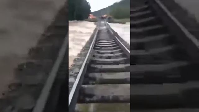 Идут по рельсам над водой смотреть онлайн