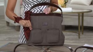 Tignanello Suede RFID Front Pocket Hobo with Scarf on QVC