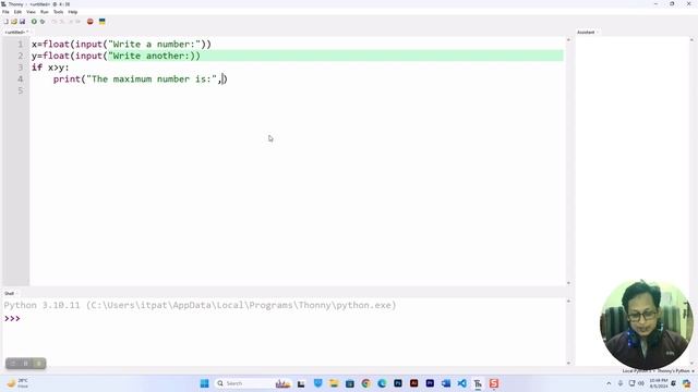Write a program to find the maximum of two numbers | Python Problem 07