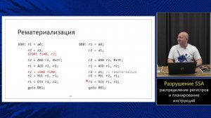 Оптимизирующие компиляторы (МФТИ, 2024). Лекция 10. Разрушение SSA.