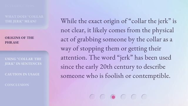 Understanding "Collar the Jerk": An English Phrase Explained