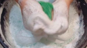 Thick Fluffy Paste 🤍 Soaked Soap, Recycled Molds and Laundry Powder 🤍 ASMR