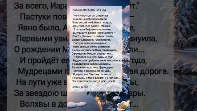 Рождество с восторгом # христианские стихи