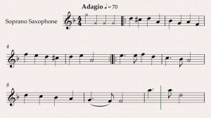 Г.Гендель Ария ноты и видео-минусовка для саксофона сопрано, темп 70