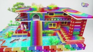 Магнитные шарики - Постройте Современный Особняк С горкой и Бассейном для Милого Питомца