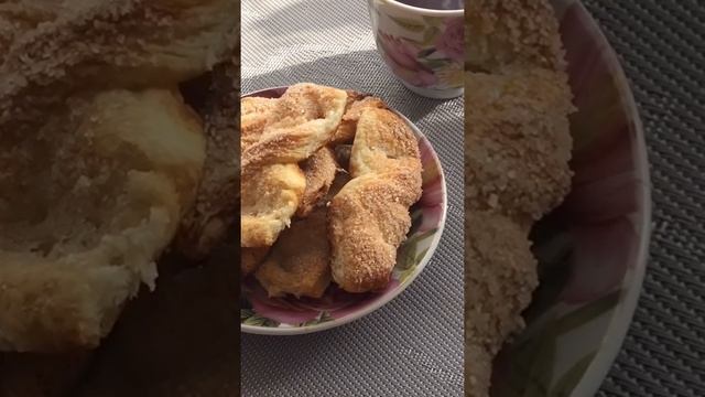 Быстрое и очень вкусное слоеное печенье с сахаром ❤️