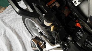 Honda VFR 1200 removing exhaust valve cable.