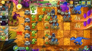 Прохождение Растения против зомби 2, Юрское Болото, 13-й день