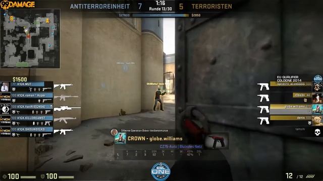 ESL One Cologne 2014 Qualifier - Viertelfinale CS:GOetter vs. k1ck eSports Club (de_dust2) Map 1 смотреть онлайн
