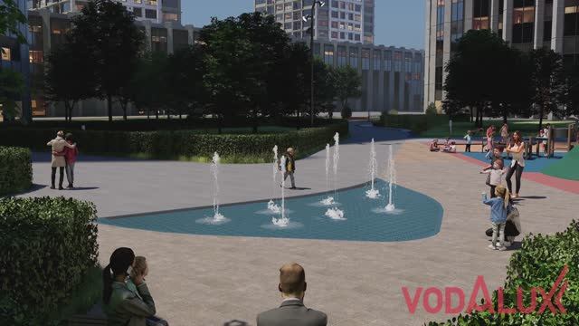 3D визуализация. Проект пешеходного фонтана «Капля» №161