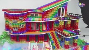 Магнитные шарики - Постройте Современную Виллу! Вилла С Садом, Бассейном Для Хомячка