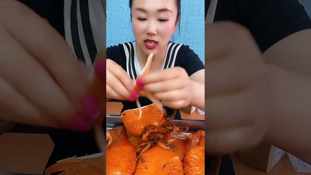 ASMR SPICY SEAFOOD BOIL CRAB, OCTOPUS, SCALLOP, ENOKI MUSHROOM 91