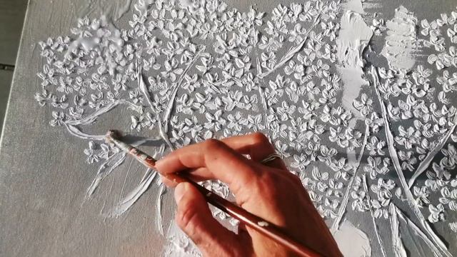 Абстракция с текстурой и золочением: детали техники #поталь #тренды_картины #texturepainting