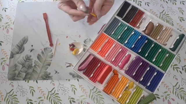 Фруктовая тарелка из пластилина