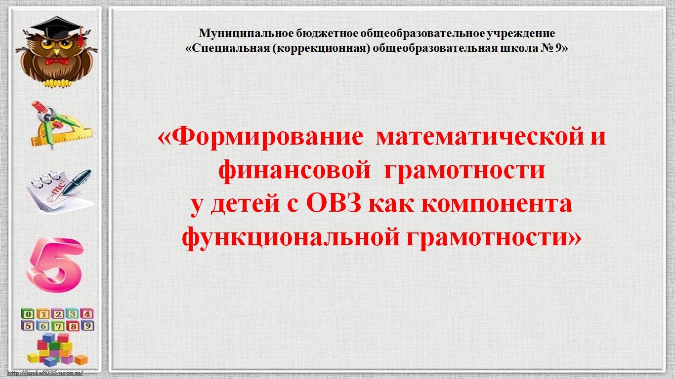 Формирование математической и финансовой грамотности у детей с ОВЗ как компонента функциональной гра