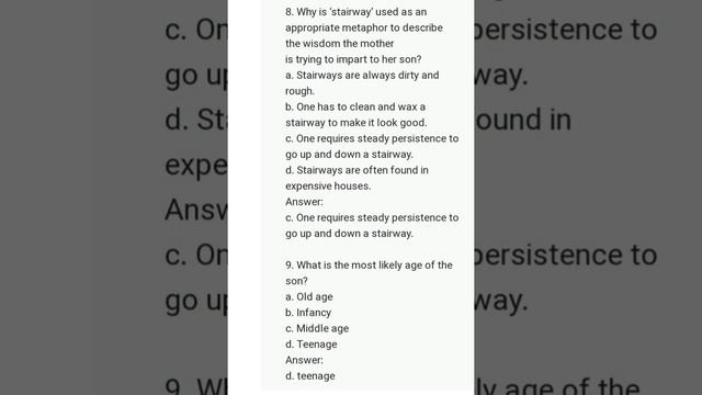 Class 10 English Unit 5 Lesson 2 Mother to Son Textbook Question And Answers