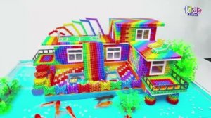 Магнитные шарики - Постройте Виллу С Футбольным Полем, Бассейном И Горкой