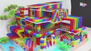 Магнитные шарики - Постройте Радужный Современный Особняк С Бассейном Для Милого Питомца