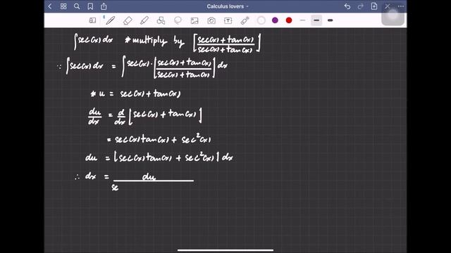 Proof : Integral of sec(x) = ln |sec(x)+tan(x)| + c смотреть онлайн