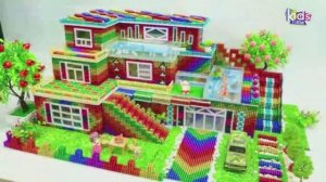 Магнитные шарики - Как построить Трехэтажный Особняк С Водопадом  Для Домашних Животных