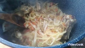 Курица с рисом и капустой объедение