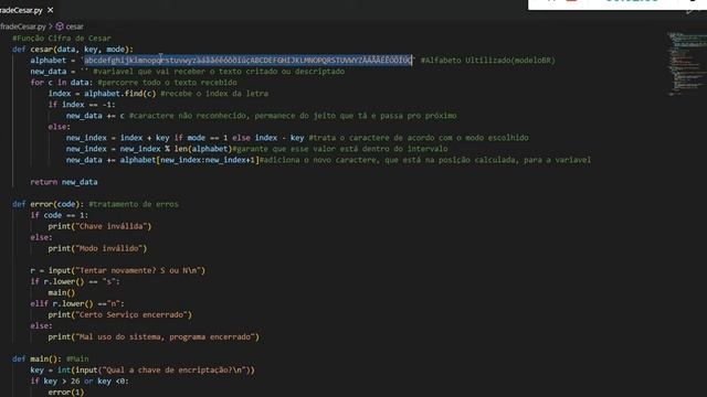Cifra de Cesar Python