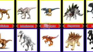 Jurassic World Dinotrackers Mattel Toys vs LEGO Jurassic World ALL DINOSAURS Tyrannosaurus Rex