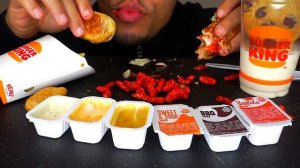 ASMR BURGER KING IMPOSSIBLE WHOPPER CHICKEN NUGGETS CORN DOG FRIES ONION RINGS RANCH EATING JERRY