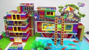 Магнитные шарики - Постройте Современную Курортную Виллу С Бассейном! Для Золотых Рыбок И Хомячка