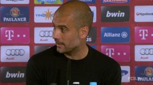 German Championship: Pep talking to the press