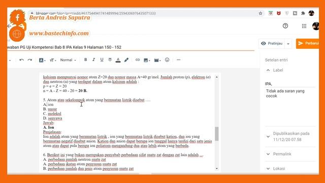 Jawaban PG Uji Kompetensi Bab 8 IPA Kelas 9 Halaman 150 - 152 смотреть онлайн