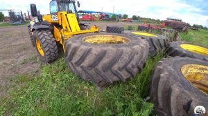 Скинули доп. колёса с трёх John Deere 8 - спасибо "Королю" на JCB.