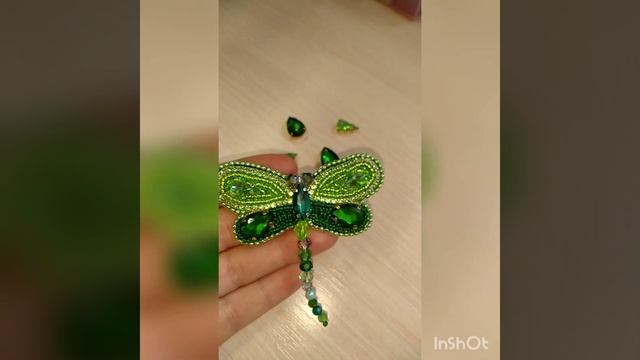Брошь стрекоза, #брошьручнойработы
