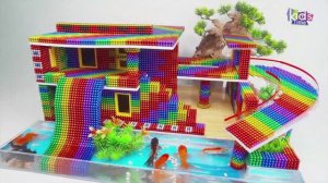 Магнитные шарики - Постройте Современный Особняк С горкой для Хомячка