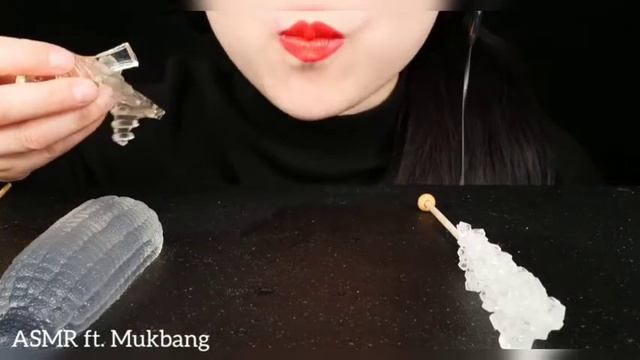 ASMR CLEAR FOODS 투명 디저트먹방, HONEY JELLY, EDIBLE COMB, LIPSTICKS, FROG EGGS JELLO EATING SOUNDS 새소리 병