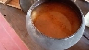 Суп- харчо в русской печи, в чугунке.