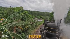 На паровозе, из Пиратубы в Марселино Рамос (Трем-дас-Термас), через джунгли, Бразилия! 4k 60fps UHD